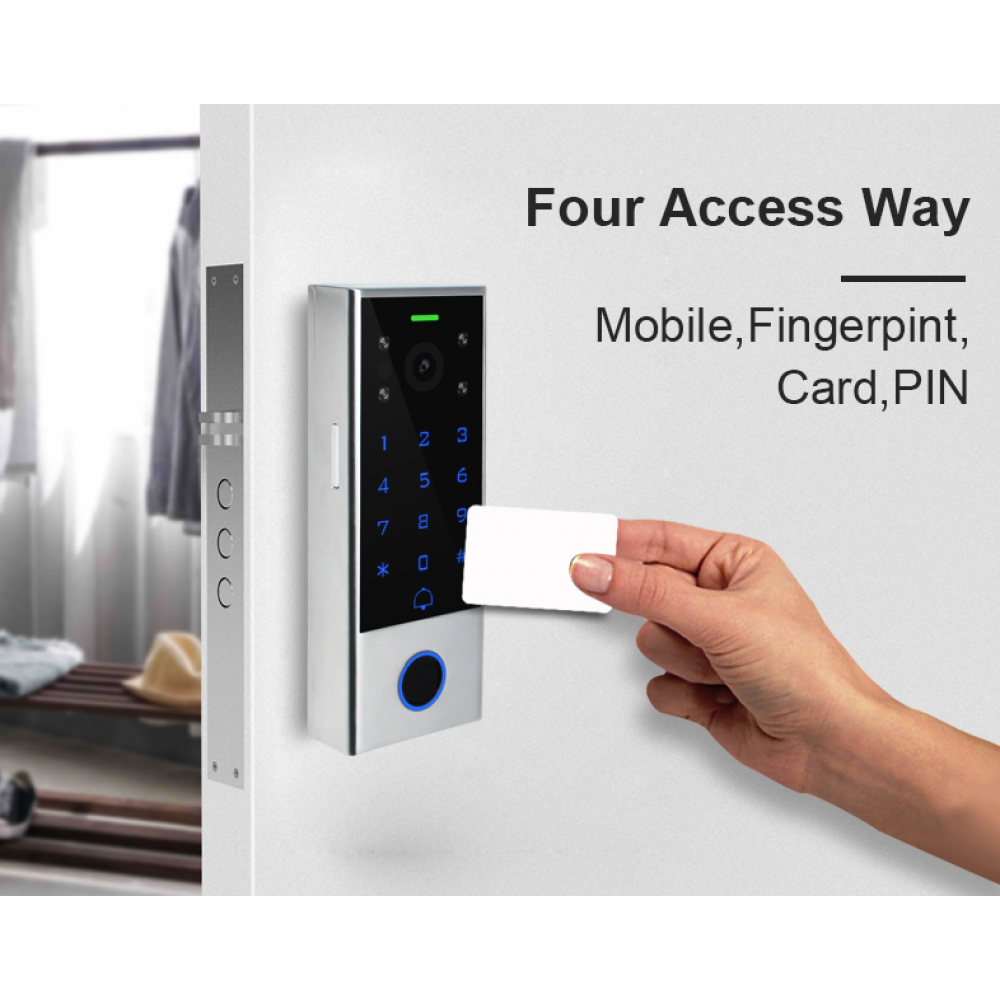 Access Control Touch Keypad and IP Video Door Phone Waterproof with Fingerprint Tuya Compatible